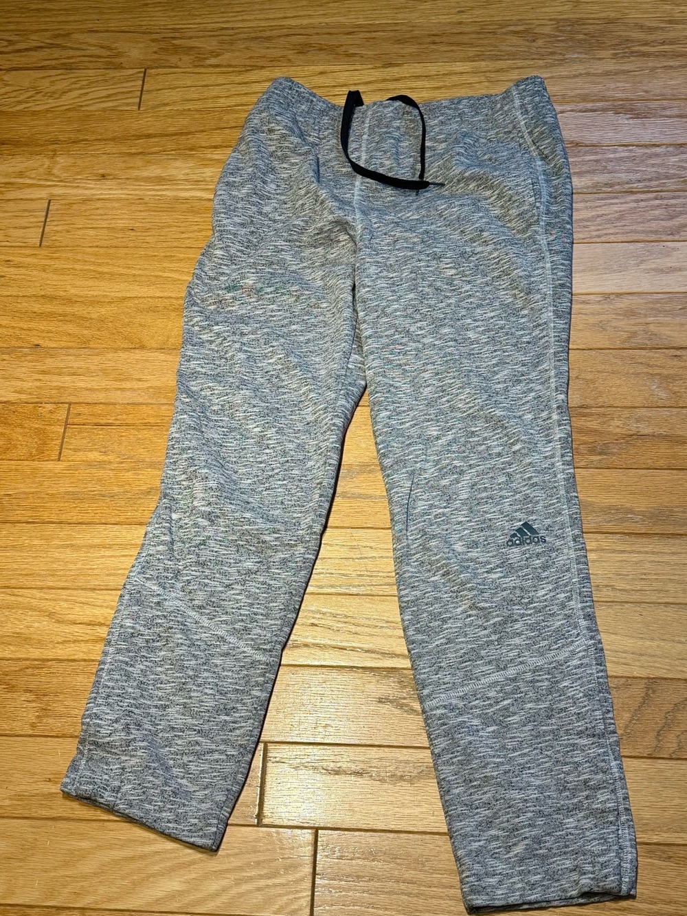 adidas Gray Heather Men's Jogger Sweatpants with Drawstring